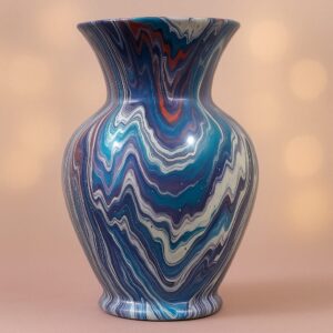 DECORATIVE BLUE/PURPLE/WHITE/RED VASE