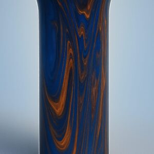 DECORATIVE BLUE/ORANGE VASE